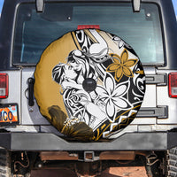 Polynesian Valentine Spare Tire Cover Couple Floral Unique Gold Version LT01 - Polynesian Pride