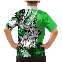 Polynesian Valentine Family Matching Mermaid Dress and Hawaiian Shirt Couple Floral Unique Green Version LT01 - Polynesian Pride