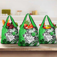 Polynesian Valentine Grocery Bag Couple Floral Unique Green Version
