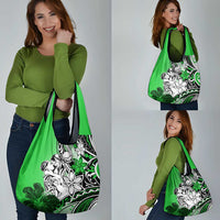 Polynesian Valentine Grocery Bag Couple Floral Unique Green Version