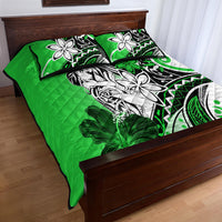 Polynesian Valentine Quilt Bed Set Couple Floral Unique Green Version LT01 - Polynesian Pride