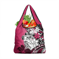 Polynesian Valentine Grocery Bag Couple Floral Unique Pink Version