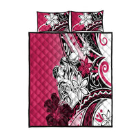 Polynesian Valentine Quilt Bed Set Couple Floral Unique Pink Version LT01 Pink - Polynesian Pride