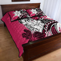 Polynesian Valentine Quilt Bed Set Couple Floral Unique Pink Version LT01 - Polynesian Pride