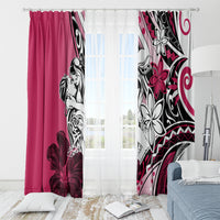 Polynesian Valentine Window Curtain Couple Floral Unique Pink Version LT01 - Polynesian Pride