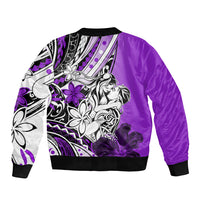 Polynesian Valentine Bomber Jacket Couple Floral Unique Purple Version LT01 - Polynesian Pride