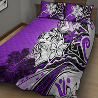 Polynesian Valentine Quilt Bed Set Couple Floral Unique Purple Version LT01 - Polynesian Pride