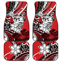 Polynesian Valentine Car Mats Couple Floral Unique Red Version LT01 Red - Polynesian Pride
