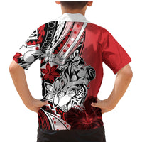 Polynesian Valentine Family Matching Mermaid Dress and Hawaiian Shirt Couple Floral Unique Red Version LT01 - Polynesian Pride