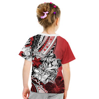 Polynesian Valentine Kid T Shirt Couple Floral Unique Red Version LT01 - Polynesian Pride