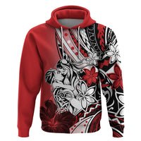 Polynesian Valentine Zip Hoodie Couple Floral Unique Red Version LT01 Pullover Hoodie Red - Polynesian Pride
