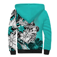 Polynesian Valentine Sherpa Hoodie Couple Floral Unique Turquoise Version LT01 - Polynesian Pride