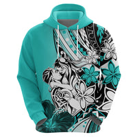Polynesian Valentine Zip Hoodie Couple Floral Unique Turquoise Version LT01 - Polynesian Pride