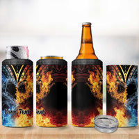 Personalised Polynesian Heart In Fire And Water 4 in 1 Can Cooler Tumbler Romantic Elements