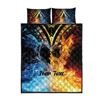 Personalised Polynesian Heart In Fire And Water Quilt Bed Set Romantic Elements