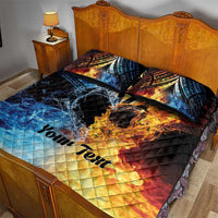 Personalised Polynesian Heart In Fire And Water Quilt Bed Set Romantic Elements