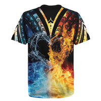 Personalised Polynesian Heart In Fire And Water Rugby Jersey Romantic Elements