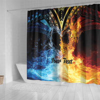 Personalised Polynesian Heart In Fire And Water Shower Curtain Romantic Elements
