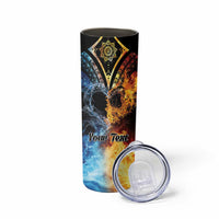 Personalised Polynesian Heart In Fire And Water Skinny Tumbler Romantic Elements