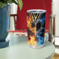 Personalised Polynesian Heart In Fire And Water Tumbler Cup Romantic Elements