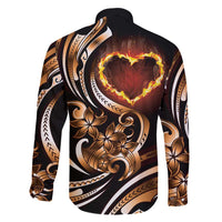 Personalised Polynesian Fiery Heart Family Matching Summer Maxi Dress and Hawaiian Shirt Passionate Love
