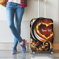 Personalised Polynesian Fiery Heart Luggage Cover Passionate Love