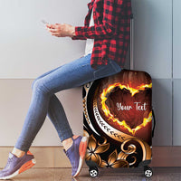 Personalised Polynesian Fiery Heart Luggage Cover Passionate Love