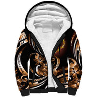 Personalised Polynesian Fiery Heart Sherpa Hoodie Passionate Love