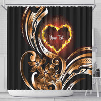 Personalised Polynesian Fiery Heart Shower Curtain Passionate Love