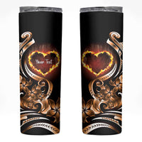 Personalised Polynesian Fiery Heart Skinny Tumbler Passionate Love