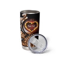 Personalised Polynesian Fiery Heart Tumbler Cup Passionate Love