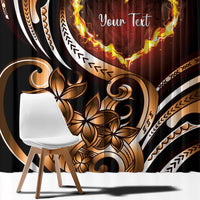 Personalised Polynesian Fiery Heart Window Curtain Passionate Love