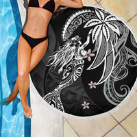 Polynesian Mermaid Plumeria Tribal Tattoo Beach Blanket