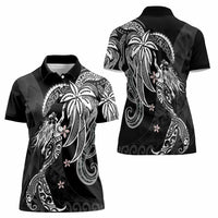 Polynesian Mermaid Plumeria Tribal Tattoo Women Polo Shirt
