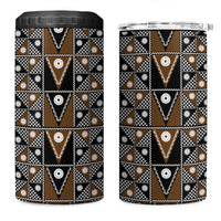 Fiji Brown Masi Pattern 4 in 1 Can Cooler Tumbler Fijian Tapa LT01 One Size: 16 oz Brown - Polynesian Pride