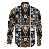Fiji Brown Masi Pattern Family Matching Mermaid Dress and Hawaiian Shirt Fijian Tapa