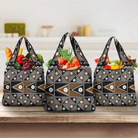 Fiji Brown Masi Pattern Grocery Bag Fijian Tapa