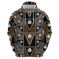 Fiji Brown Masi Pattern Hoodie Fijian Tapa