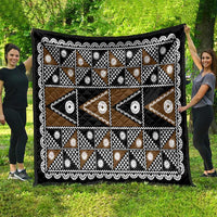 Fiji Brown Masi Pattern Quilt Fijian Tapa