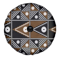Fiji Brown Masi Pattern Spare Tire Cover Fijian Tapa