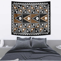Fiji Brown Masi Pattern Tapestry Fijian Tapa