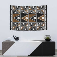 Fiji Brown Masi Pattern Tapestry Fijian Tapa
