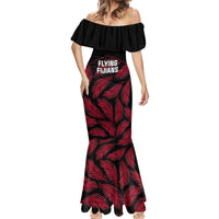 Fiji Rugby Mermaid Dress Flying Fijians Red Palm Tree Version LT01 - Polynesian Pride