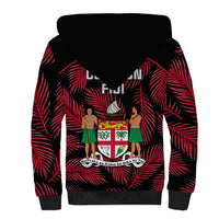 Fiji Rugby Sherpa Hoodie Flying Fijians Red Palm Tree Version LT01 - Polynesian Pride