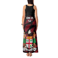 Fiji Rugby Tank Maxi Dress Flying Fijians Red Palm Tree Version LT01 - Polynesian Pride