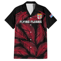 Custom Fiji Rugby Hawaiian Shirt Flying Fijians Red Palm Tree Version LT01 Black - Polynesian Pride