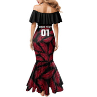 Custom Fiji Rugby Mermaid Dress Flying Fijians Red Palm Tree Version LT01 - Polynesian Pride