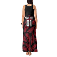 Custom Fiji Rugby Tank Maxi Dress Flying Fijians Red Palm Tree Version LT01 - Polynesian Pride