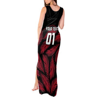 Custom Fiji Rugby Tank Maxi Dress Flying Fijians Red Palm Tree Version LT01 - Polynesian Pride