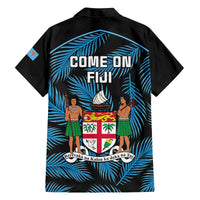fiji-rugby-family-matching-off-shoulder-long-sleeve-dress-and-hawaiian-shirt-flying-fijians-blue-palm-tree-version